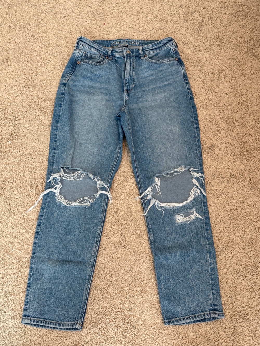 American Eagle Outfitters Light Blue Ripped Boyfriend Jeans